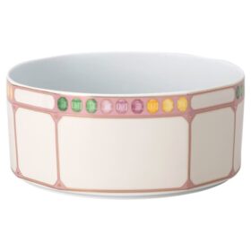 Idyllia Bowl Porcelain, Crystal Print Motif, Citron, Large, Multicolored