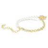 Idyllia Bracelet Crystal Pearl, Round Cut, Teddy, Gold Tone, Gold-Tone Plated