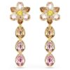 Idyllia Drop Earrings Mixed Cuts, Flower, Multicolored, Gold-Tone Plated Idyllia Drop Earrings Mixed Cuts, Flower, Multicolored, Gold-Tone Plated