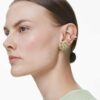 Idyllia Ear Cuff Set (3), Asymmetrical Design, Mixed Cuts, Flower, Multicolored, Gold-Tone Plated Idyllia Ear Cuff Set (3), Asymmetrical Design, Mixed Cuts, Flower, Multicolored, Gold-Tone Plated