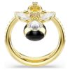 Idyllia Motif Ring Mixed Cuts, Bee, Multicolored, Gold-Tone Plated Idyllia Motif Ring Mixed Cuts, Bee, Multicolored, Gold-Tone Plated