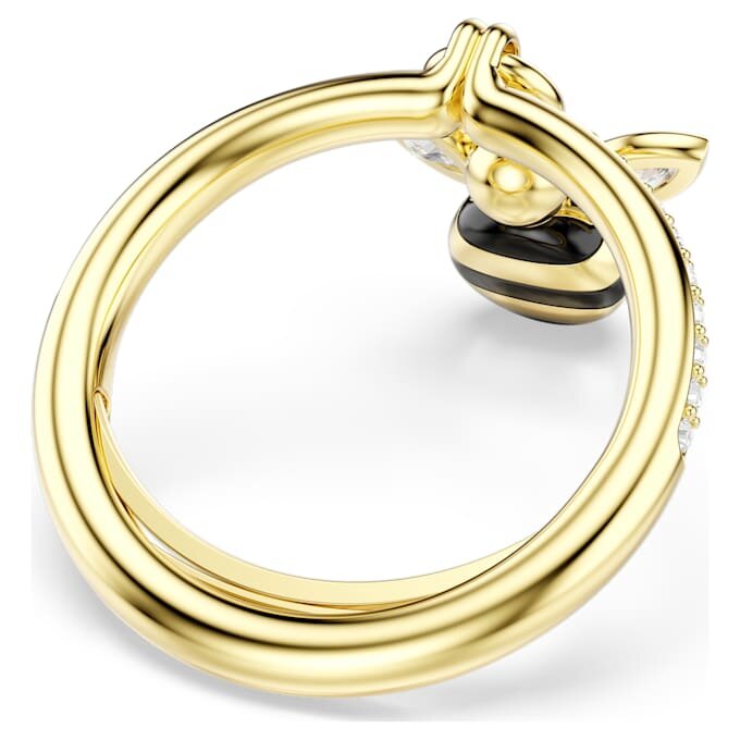Idyllia Motif Ring Mixed Cuts, Bee, Multicolored, Gold-Tone Plated Idyllia Motif Ring Mixed Cuts, Bee, Multicolored, Gold-Tone Plated