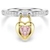 Idyllia Motif Ring Mixed Cuts, Heart, Pink, Mixed Metal Finish Idyllia Motif Ring Mixed Cuts, Heart, Pink, Mixed Metal Finish