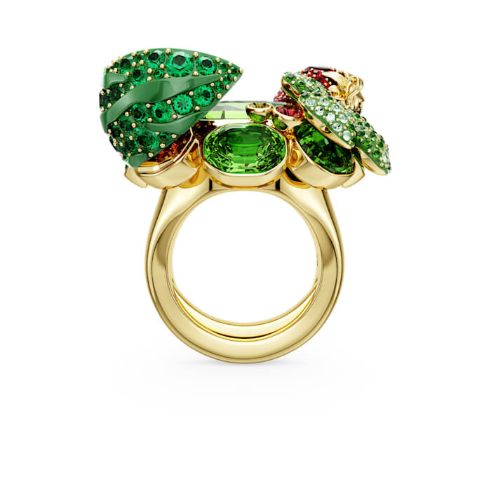 Idyllia Motif Ring Multicolored, Gold-Tone Plated Idyllia Motif Ring Multicolored, Gold-Tone Plated