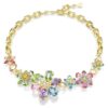 Idyllia Necklace Mixed Cuts, Flower, Multicolored, Gold-Tone Plated Idyllia Necklace Mixed Cuts, Flower, Multicolored, Gold-Tone Plated