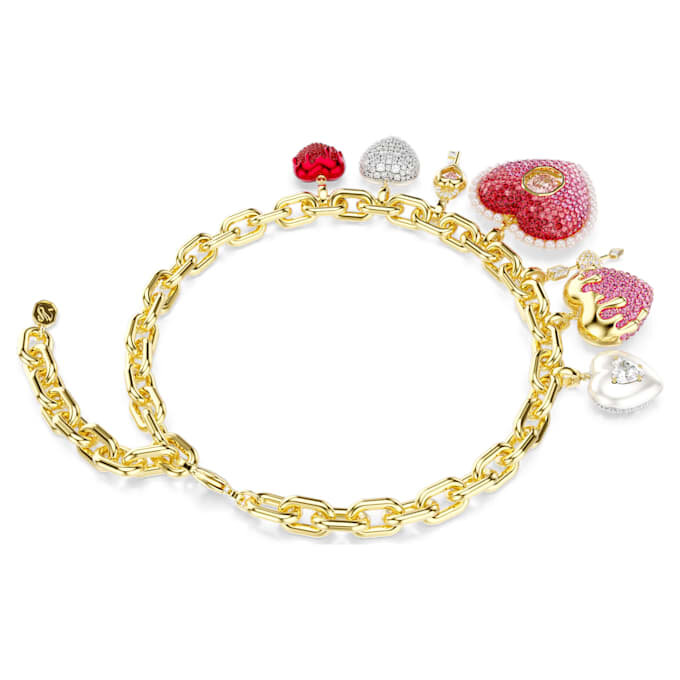 Idyllia Necklace Mixed Cuts, Heart, Key, Multicolored, Gold-Tone Plated Idyllia Necklace Mixed Cuts, Heart, Key, Multicolored, Gold-Tone Plated