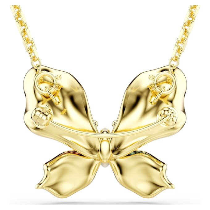 Idyllia Pendant and Brooch Mixed Cuts, Pavé, Butterfly, Multicolored, Gold-Tone Plated Idyllia Pendant and Brooch Mixed Cuts, Pavé, Butterfly, Multicolored, Gold-Tone Plated