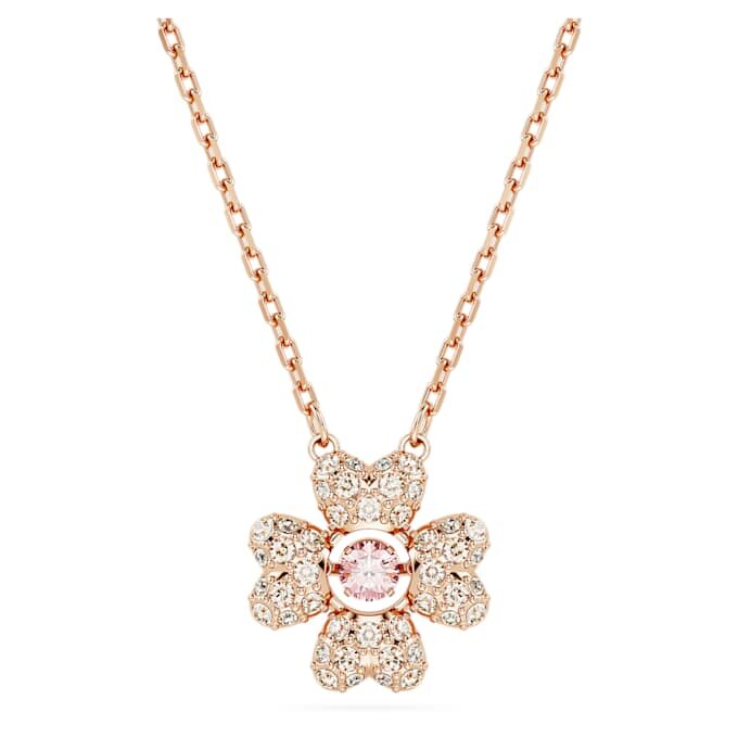 Idyllia Pendant Clover, White, Rose Gold-Tone Plated Idyllia Pendant Clover, White, Rose Gold-Tone Plated