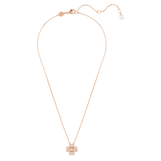 Idyllia Pendant Clover, White, Rose Gold-Tone Plated Idyllia Pendant Clover, White, Rose Gold-Tone Plated