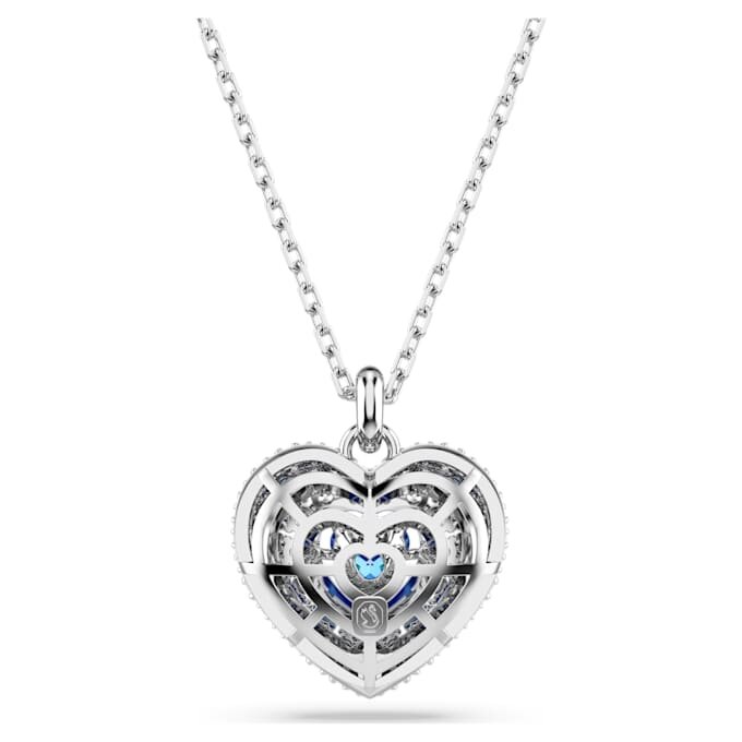 Idyllia Pendant Heart, Blue, Rhodium Plated Idyllia Pendant Heart, Blue, Rhodium Plated