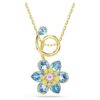 Idyllia Pendant Mixed Cuts, Flower, Blue, Gold-Tone Plated Idyllia Pendant Mixed Cuts, Flower, Blue, Gold-Tone Plated