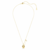 Idyllia Pendant Mixed Cuts, Heart, Key, Pink, Gold-Tone Plated Idyllia Pendant Mixed Cuts, Heart, Key, Pink, Gold-Tone Plated