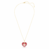Idyllia Pendant Mixed Cuts, Heart, Pink, Gold-Tone Plated Idyllia Pendant Mixed Cuts, Heart, Pink, Gold-Tone Plated