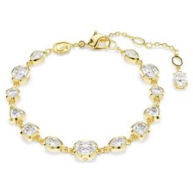 Imber Bracelet Mixed Cuts, White, Gold-Tone Plated