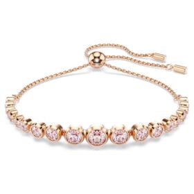 Imber Bracelet Mixed Round Cuts, Pink, Rose Gold-Tone Plated