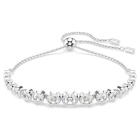 Imber Bracelet Mixed Round Cuts, White, Rhodium Plated