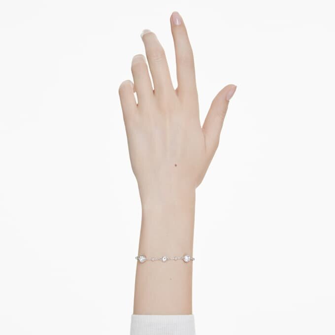 Imber Bracelet Round Cut, White, Rhodium Plated Imber Bracelet Round Cut, White, Rhodium Plated