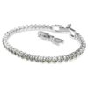 Imber Emily Tennis Bracelet Round Cut, Black, Rhodium Plated