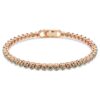 Imber Emily Tennis Bracelet Round Cut, Black, Rose Gold-Tone Plated