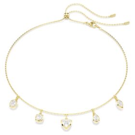 Imber Necklace Mixed Cuts, White, Gold-Tone Plated