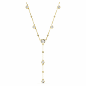Imber Y Necklace Round Cut, White, Gold-Tone Plated