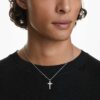 Insigne Pendant Pavé, Cross, White, Rhodium Plated Insigne Pendant Pavé, Cross, White, Rhodium Plated