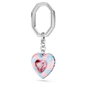 Key Ring Heart Cut, Heart, Multicolored, Rhodium Plated