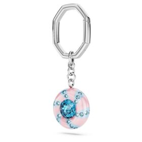 Key Ring Round Cut, Multicolored, Rhodium Plated