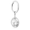Key Ring Round Cut, White, Rhodium Plated Key Ring Round Cut, White, Rhodium Plated