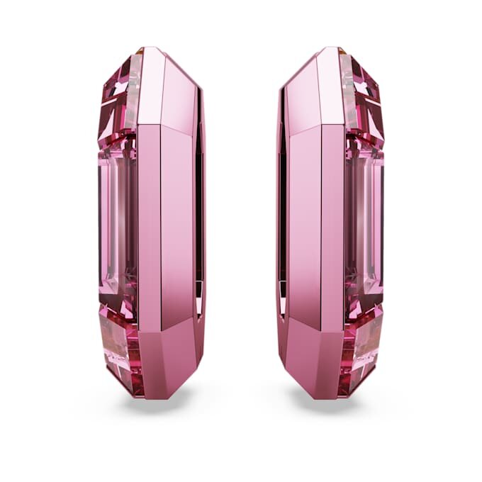 Lucent Hoop Earrings Octagon Shape, Small, Pink Lucent Hoop Earrings Octagon Shape, Small, Pink