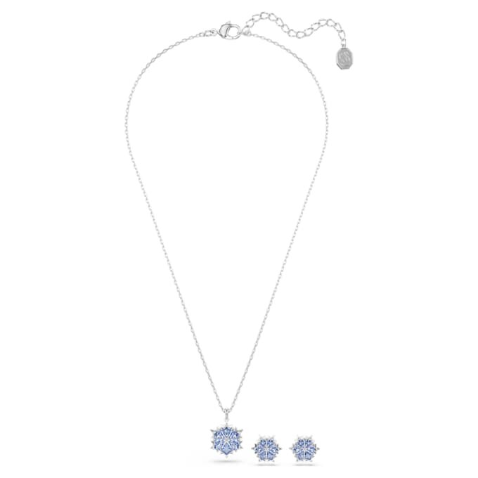 Magic Set Snowflake, Blue, Rhodium Plated Magic Set Snowflake, Blue, Rhodium Plated