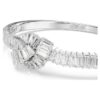 Matrix Bangle Baguette Cut, Knot, White, Rhodium Plated