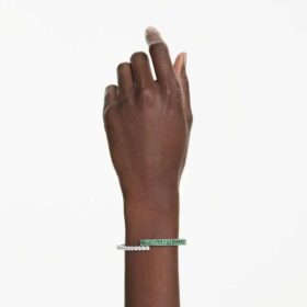 Matrix Bangle Mixed Cuts, Green, Rhodium Plated