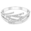 Matrix Bangle Mixed Cuts, White, Rhodium Plated Matrix Bangle Mixed Cuts, White, Rhodium Plated