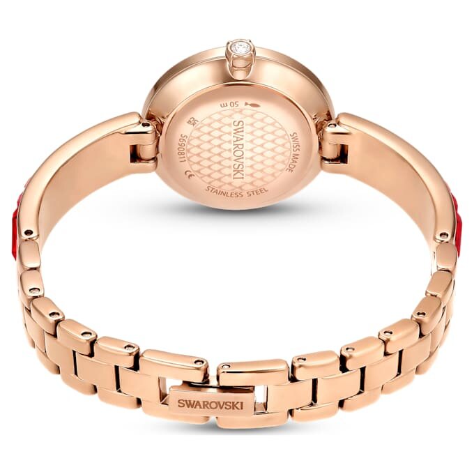 Matrix Bangle Watch Swiss Made, Crystal Bracelet, Red, Rose Gold-Tone Finish Matrix Bangle Watch Swiss Made, Crystal Bracelet, Red, Rose Gold-Tone Finish