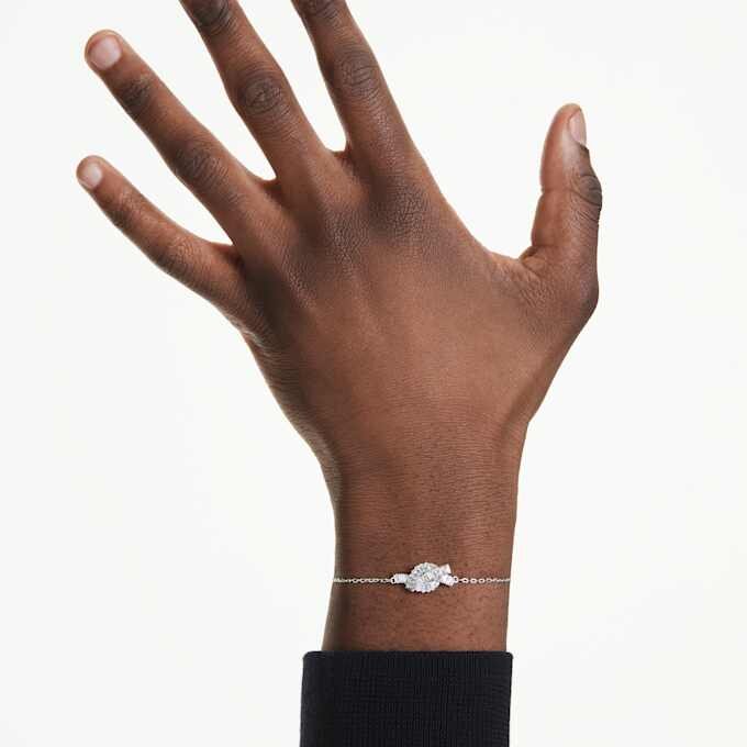Matrix Bracelet Baguette Cut, Knot, White, Rhodium Plated Matrix Bracelet Baguette Cut, Knot, White, Rhodium Plated