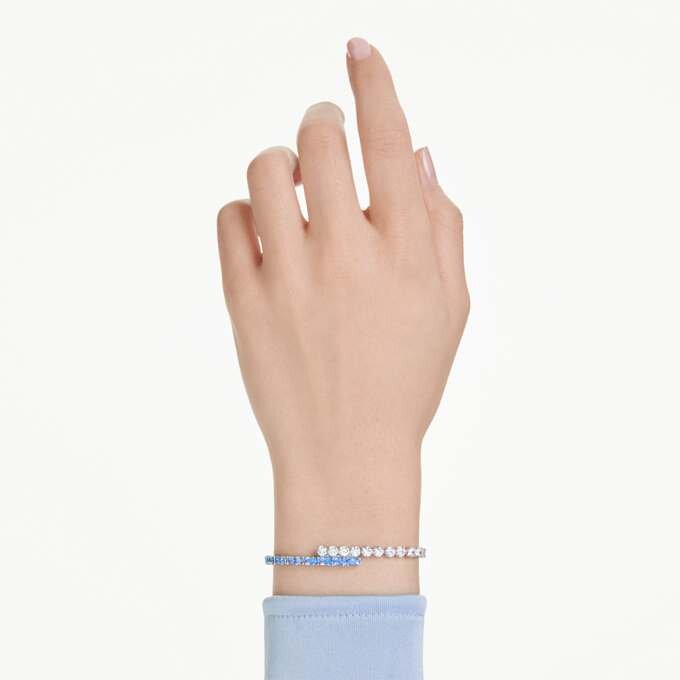 Matrix Bracelet Mixed Cuts, Blue, Rhodium Plated Matrix Bracelet Mixed Cuts, Blue, Rhodium Plated