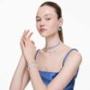 Matrix Bracelet Mixed Cuts, Blue, Rhodium Plated Matrix Bracelet Mixed Cuts, Blue, Rhodium Plated