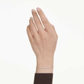 Matrix Bracelet Round Cut, White, Gold-Tone Plated