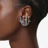 Matrix Clip Earrings Mixed Cuts, Bouquet, Multicolored, Ruthenium Plated Matrix Clip Earrings Mixed Cuts, Bouquet, Multicolored, Ruthenium Plated