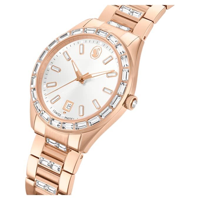 Matrix Date Watch Swiss Made, Metal Bracelet, Rose Gold Tone, Rose Gold-Tone Finish Matrix Date Watch Swiss Made, Metal Bracelet, Rose Gold Tone, Rose Gold-Tone Finish