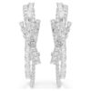 Matrix Hoop Earrings Mixed Cuts, White, Rhodium Plated Matrix Hoop Earrings Mixed Cuts, White, Rhodium Plated