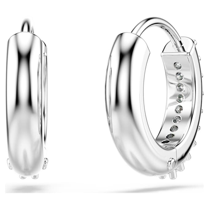 Matrix Hoop Earrings Round Cut, White, Rhodium Plated Matrix Hoop Earrings Round Cut, White, Rhodium Plated