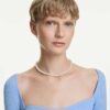 Matrix Necklace Crystal Pearl, White, Rhodium Plated Matrix Necklace Crystal Pearl, White, Rhodium Plated