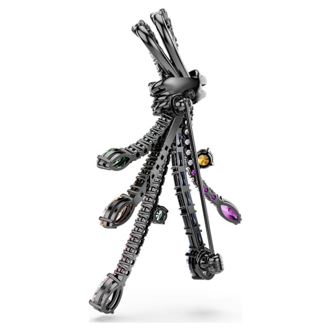 Matrix Pendant and Brooch Mixed Cuts, Bouquet, Multicolored, Ruthenium Plated Matrix Pendant and Brooch Mixed Cuts, Bouquet, Multicolored, Ruthenium Plated