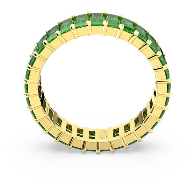 Matrix Ring Baguette Cut, Green, Gold-Tone Plated Matrix Ring Baguette Cut, Green, Gold-Tone Plated