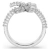 Matrix Ring Baguette Cut, Knot, White, Rhodium Plated