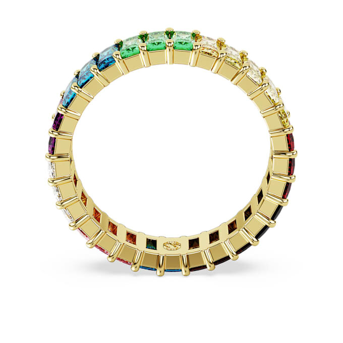 Matrix Ring Baguette Cut, Multicolored, Gold-Tone Plated Matrix Ring Baguette Cut, Multicolored, Gold-Tone Plated