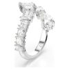 Matrix Ring Mixed Cuts, White, Rhodium Plated Matrix Ring Mixed Cuts, White, Rhodium Plated