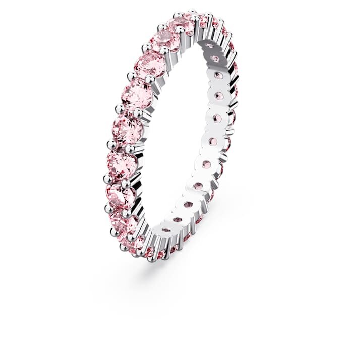 Matrix Ring Round Cut, Pink, Rhodium Plated Matrix Ring Round Cut, Pink, Rhodium Plated